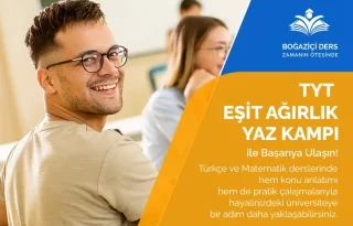 TYT Eşit Ağırlık Yaz Kampı 2025, sınav başarınızı garanti altına almak için özel olarak hazırlanmış yoğun bir program sunuyor.